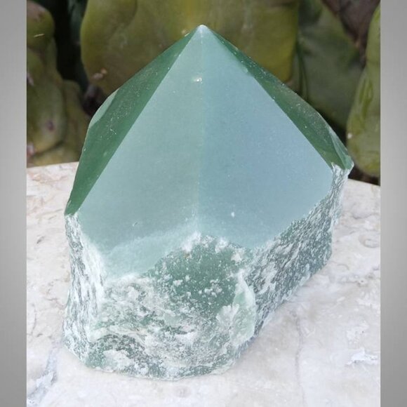 green AVENTURINE crystal rock mineral point : calmness PROSPERITY chakra 02 - Picture 2 of 6